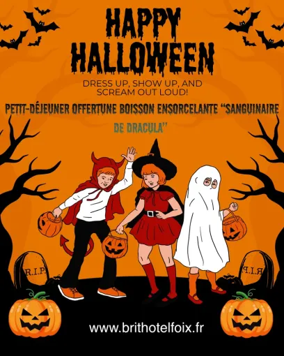 L’automne s’installe, et Halloween frappe à la porte…, Foix, Brit Hôtel Foix